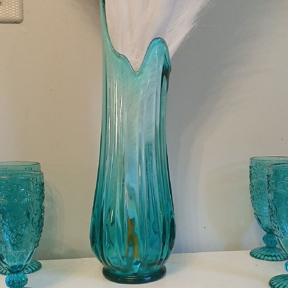 Elegant Blue Glass Vase